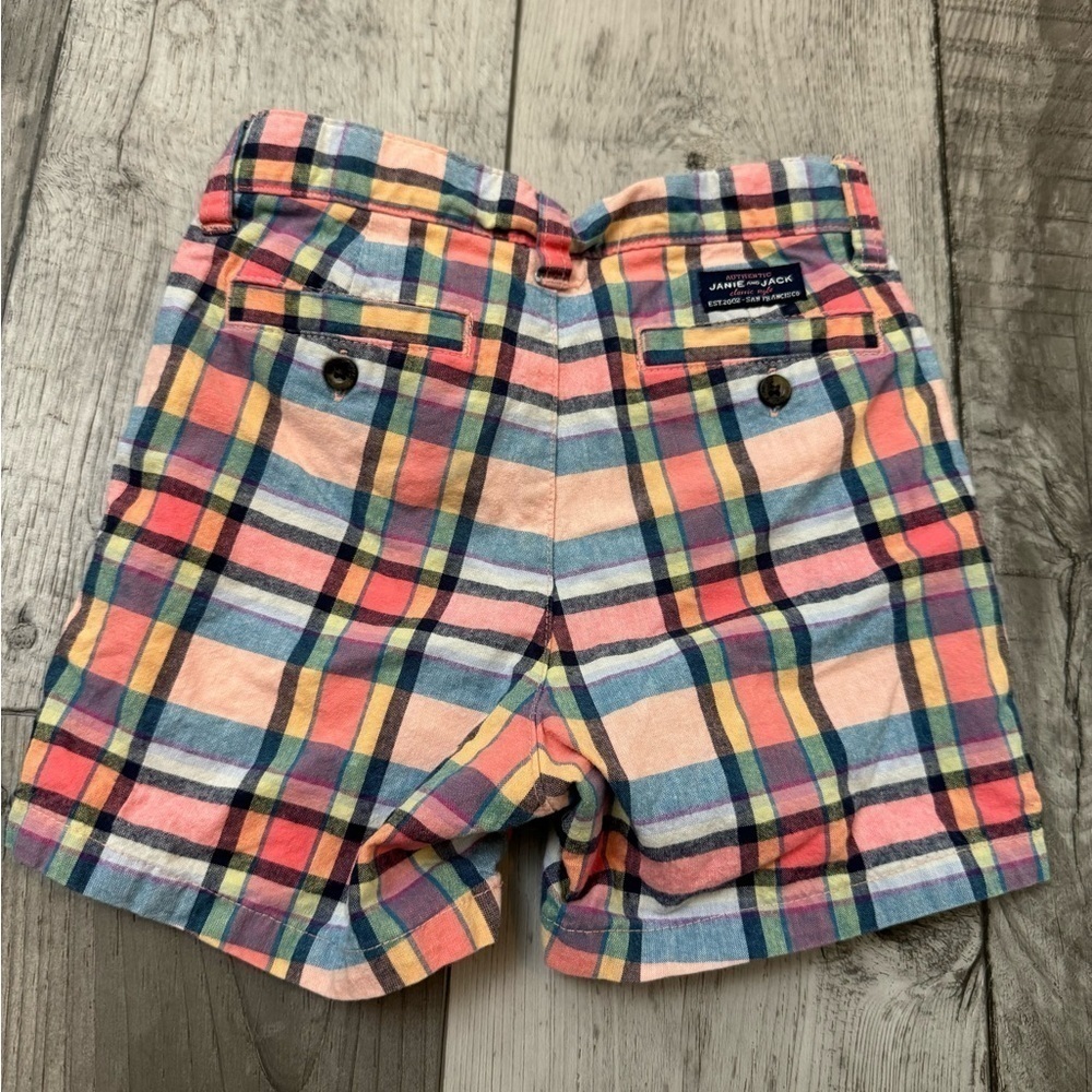 Janie and Jack Grapefruit Plaid Poplin Shorts Size 18-24 months